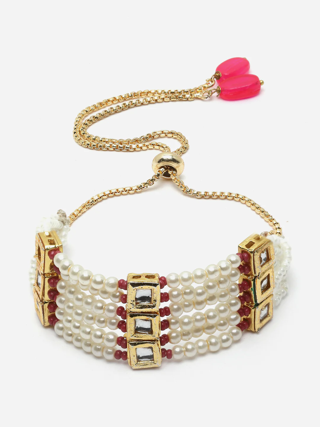 Elegant Faux Pearl And Crystal Bracelet